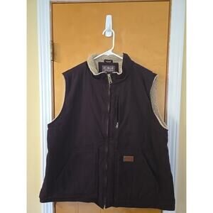 Forge Canvas Vest Sherpa Lined Full Zip Duck Warm Winter Vest Men's 2X Purple
